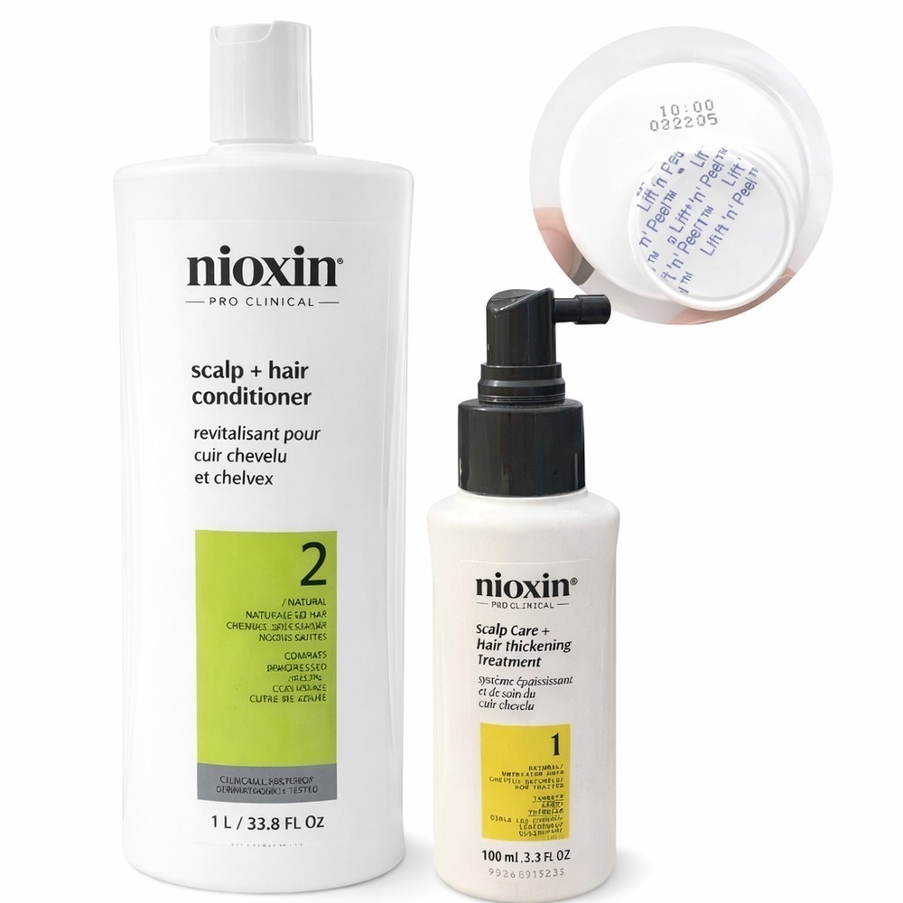 NIOXIN NWT Sys. 1-2 Hair Thickening Set JUMBO Sz Conditioner 1L +Treatment 100ml